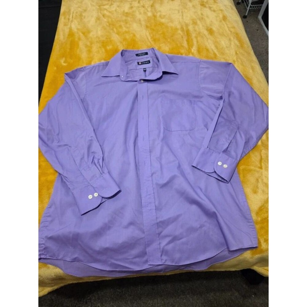 Chaps Classic Fit Twill Lavender Dress shirt